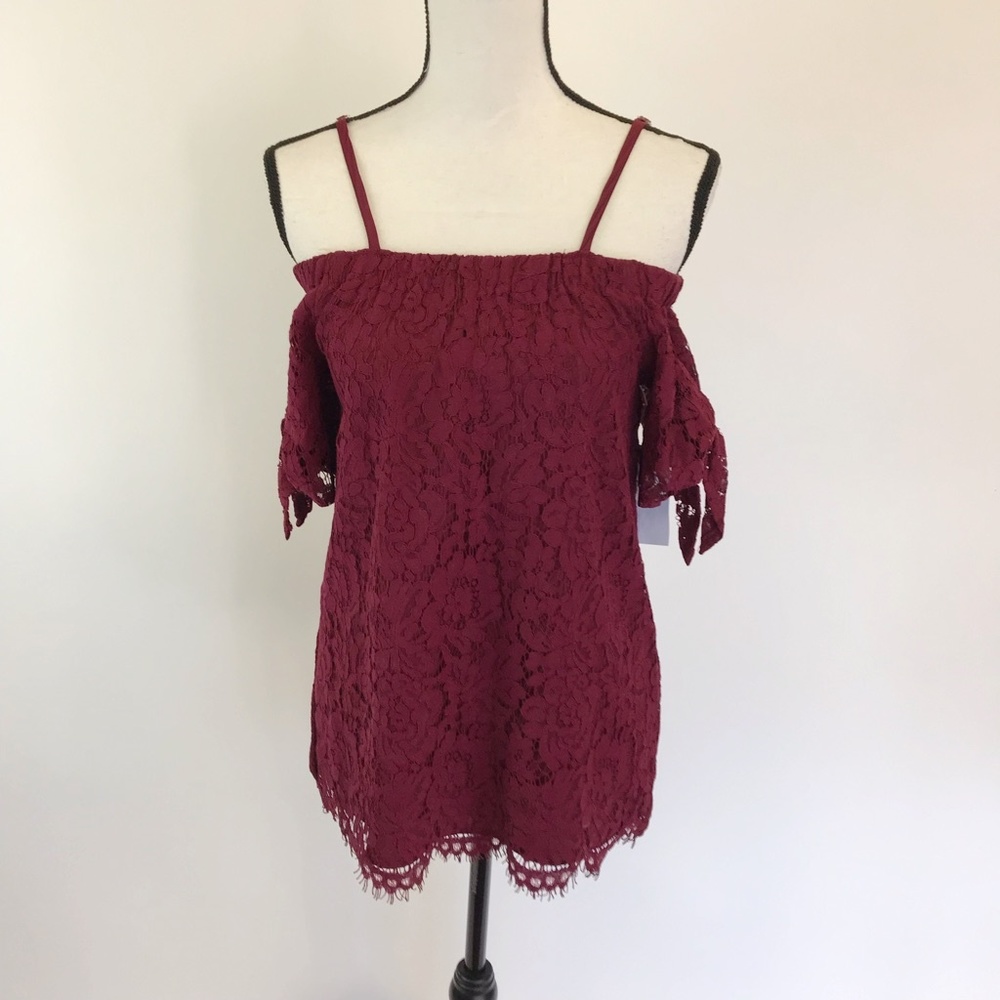 NWT Miss Chievous Lace Off Shoulder Top S - Picture 2 of 7